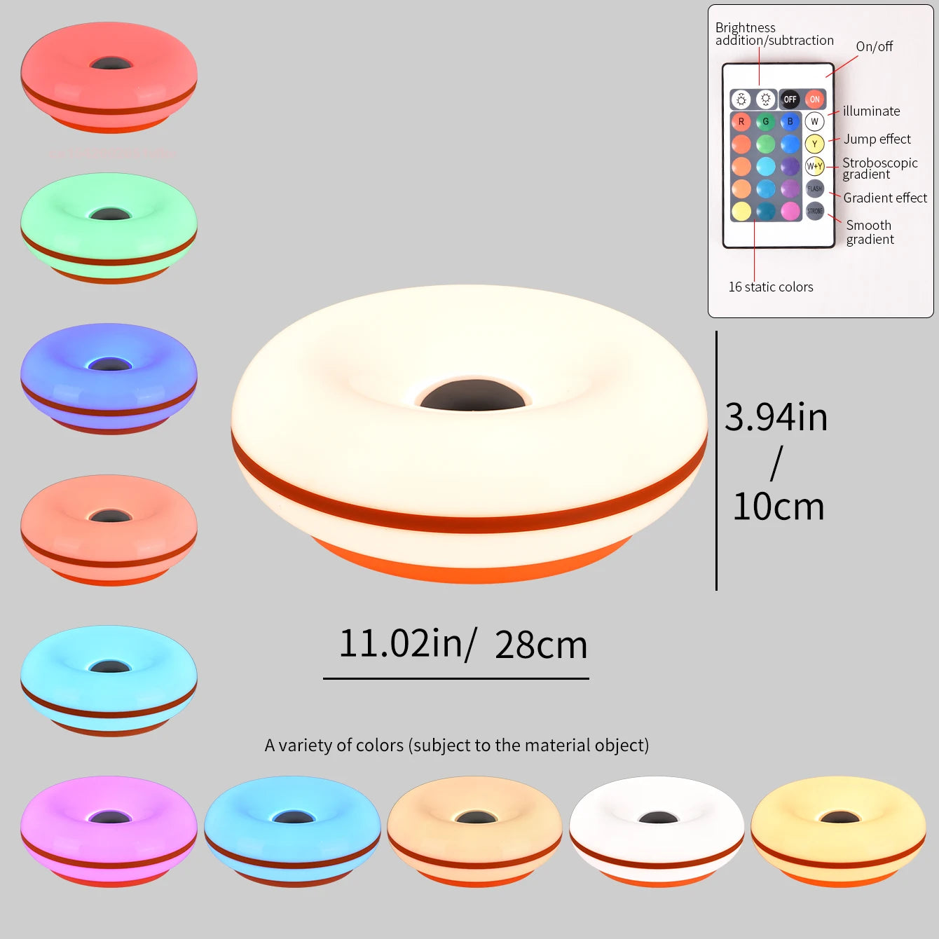 Bauhaus table lamp USB plug bedroom bedside lamp living room dining room decoration donut ambient light（Not glass）
